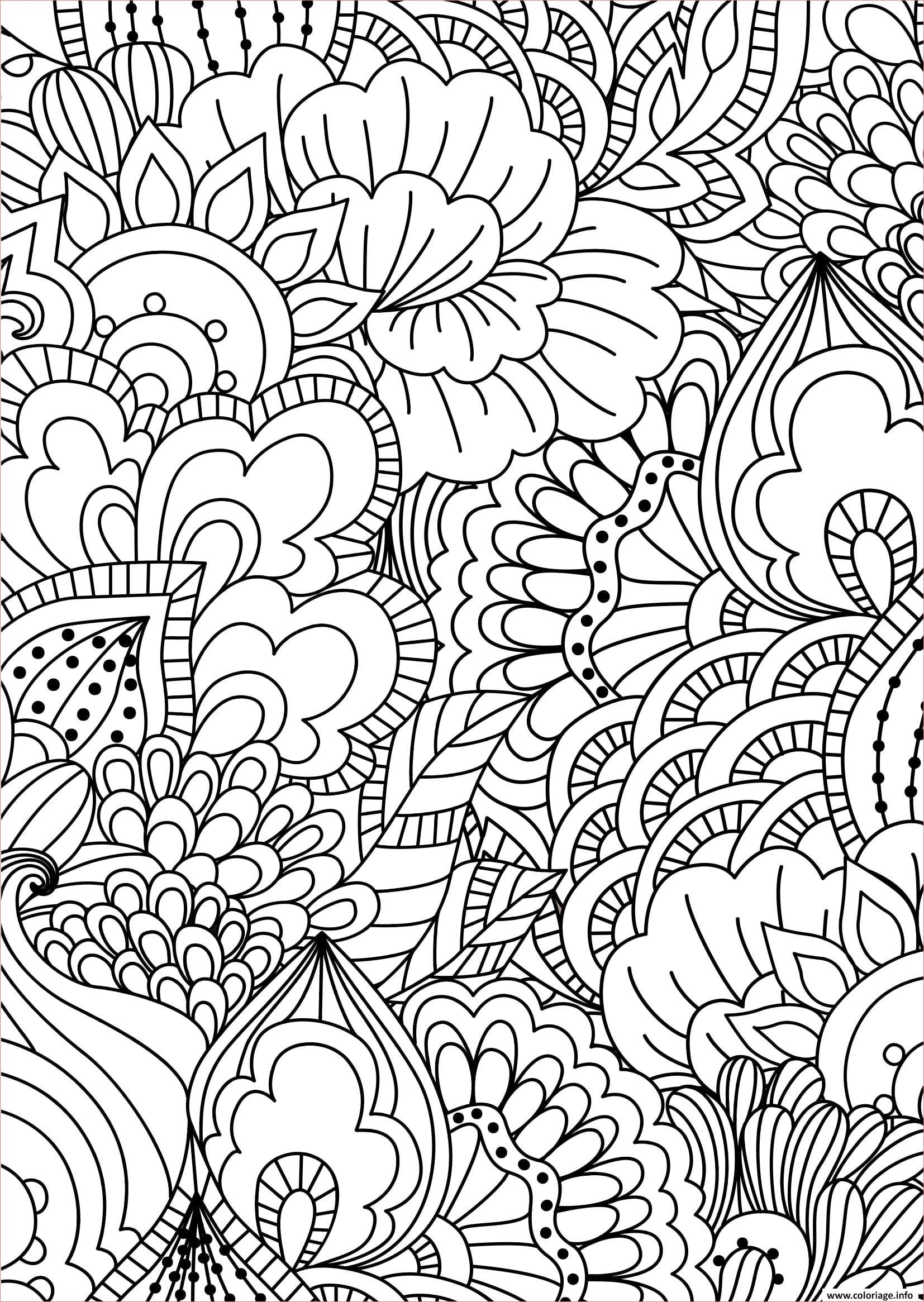 fleurs adulte pattern zentangle coloriage