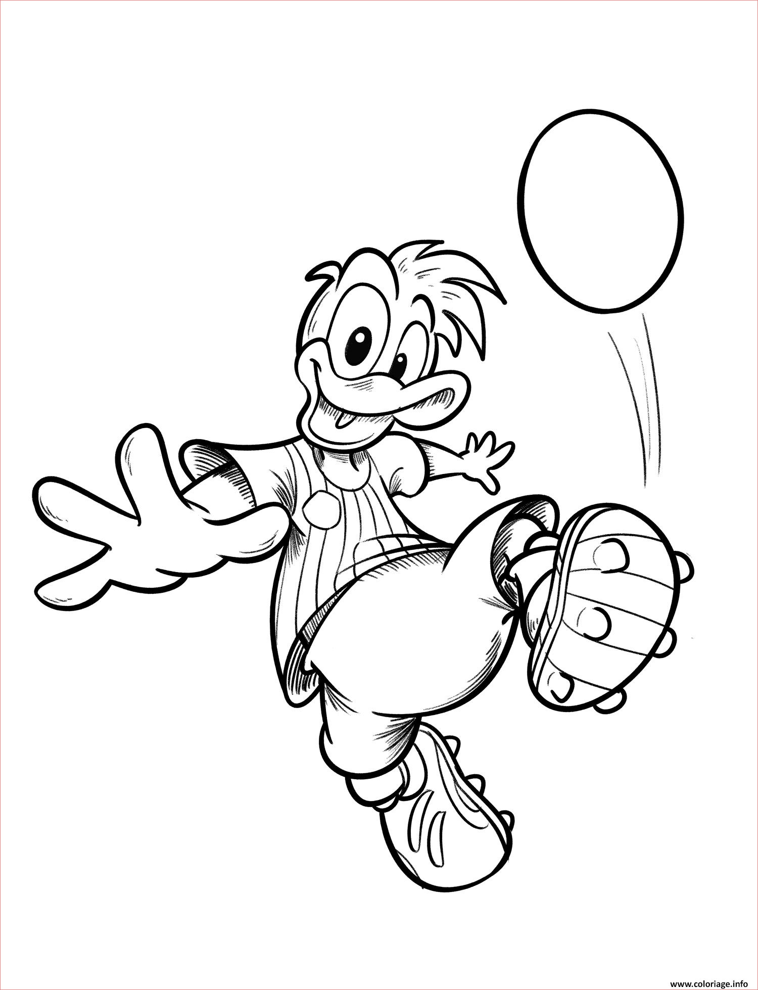 donald joueur de foot coloriage