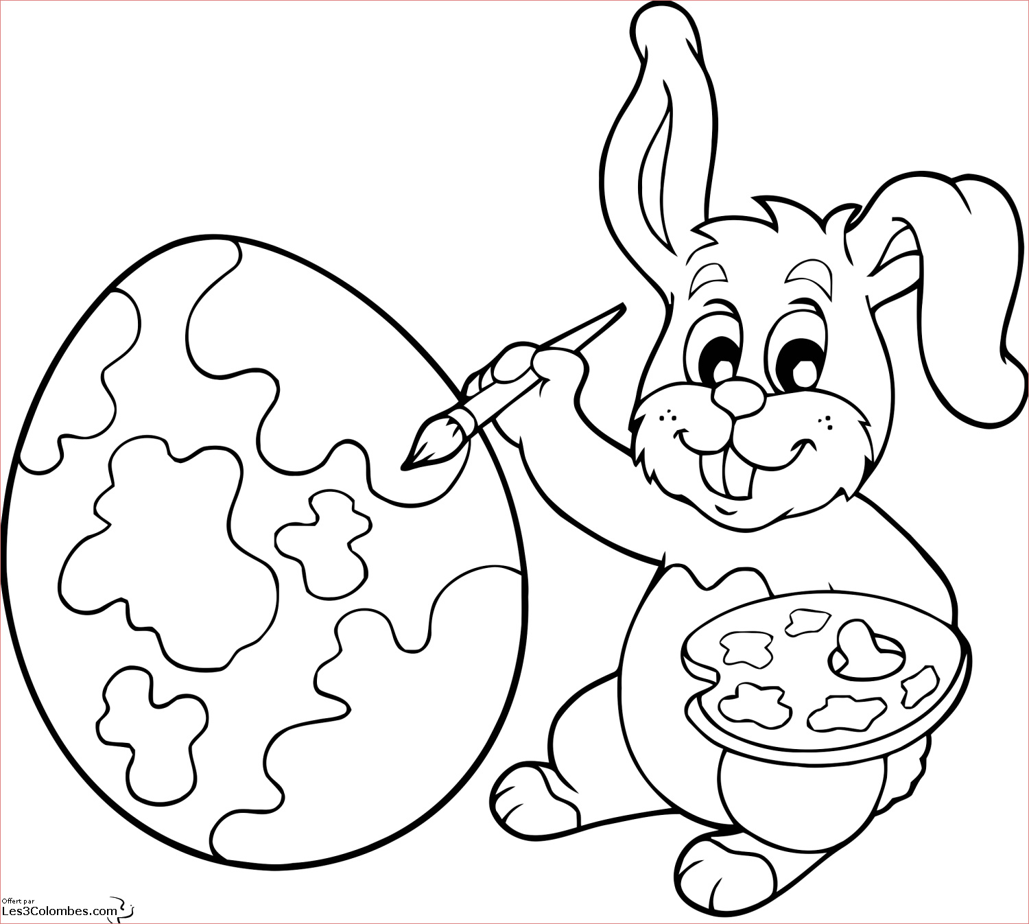 coloriage de lapin de paques a imprimer lyccee buron pour coloriages paques a imprimer