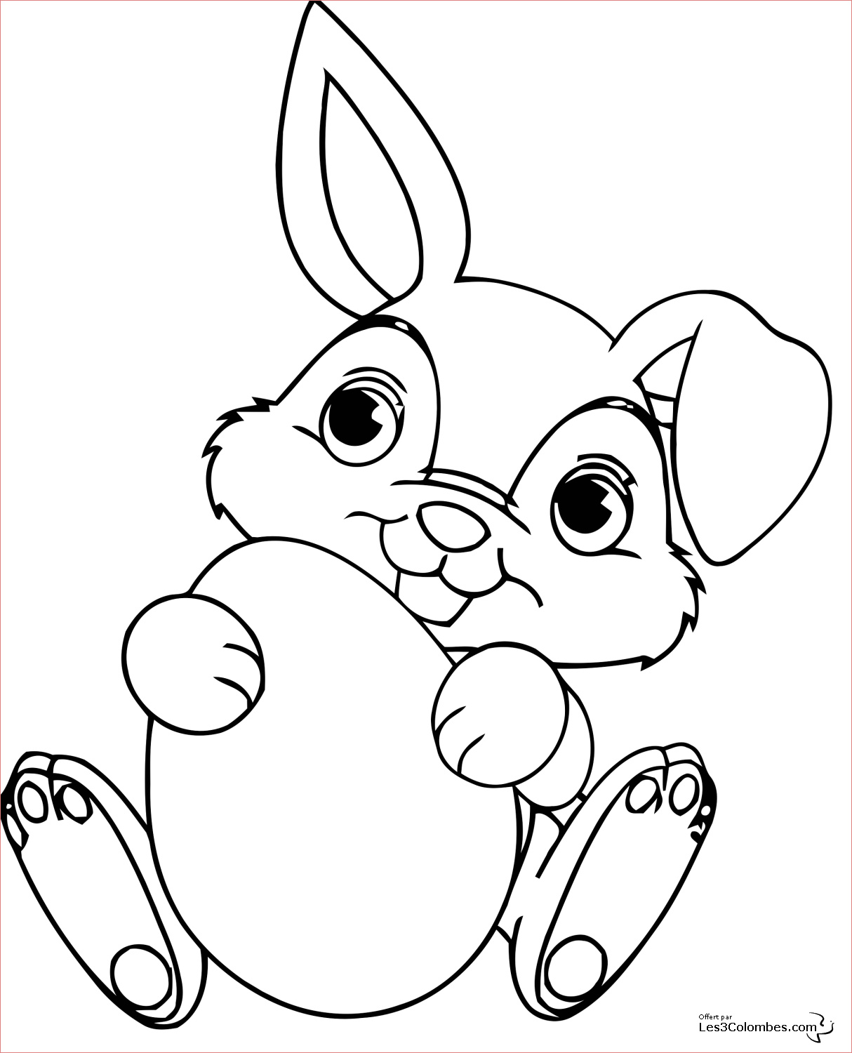 coloriage a dessiner lapin de paques a imprimer gratuit