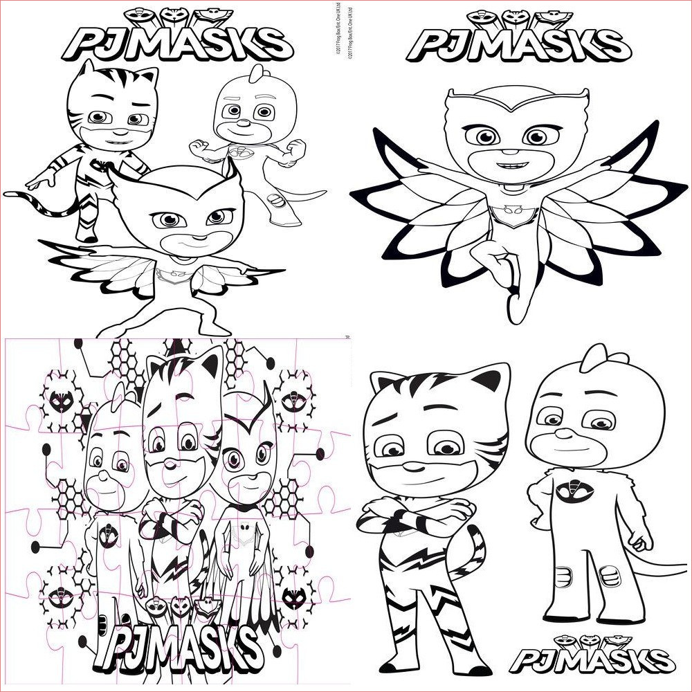 coffret de jeu pj masks puzzle 24 pieces coloriage