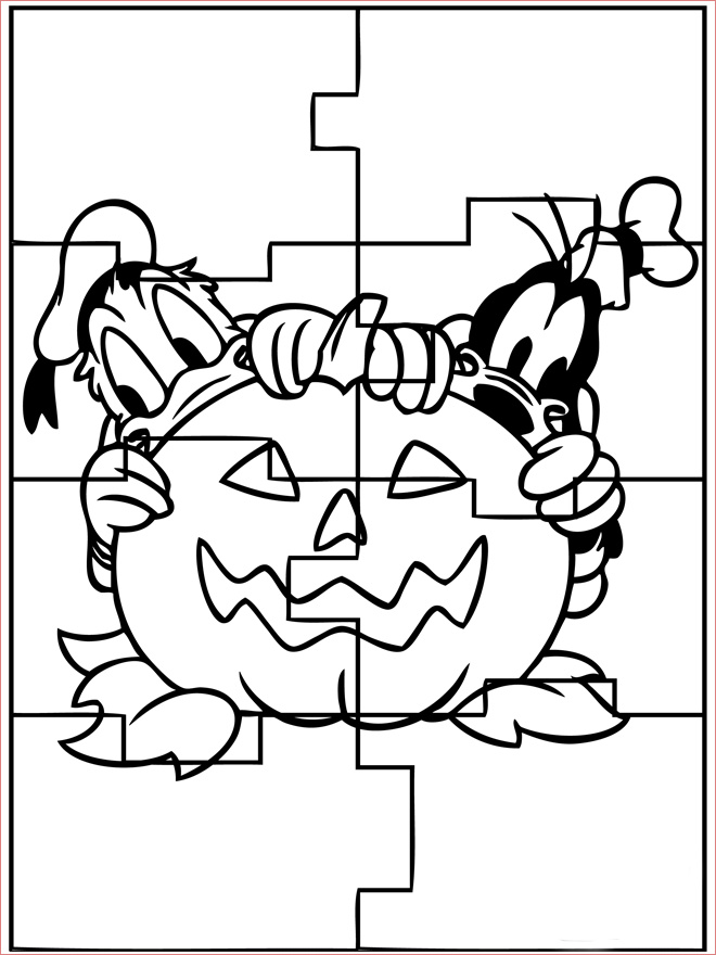 halloween puzzles coloring pages