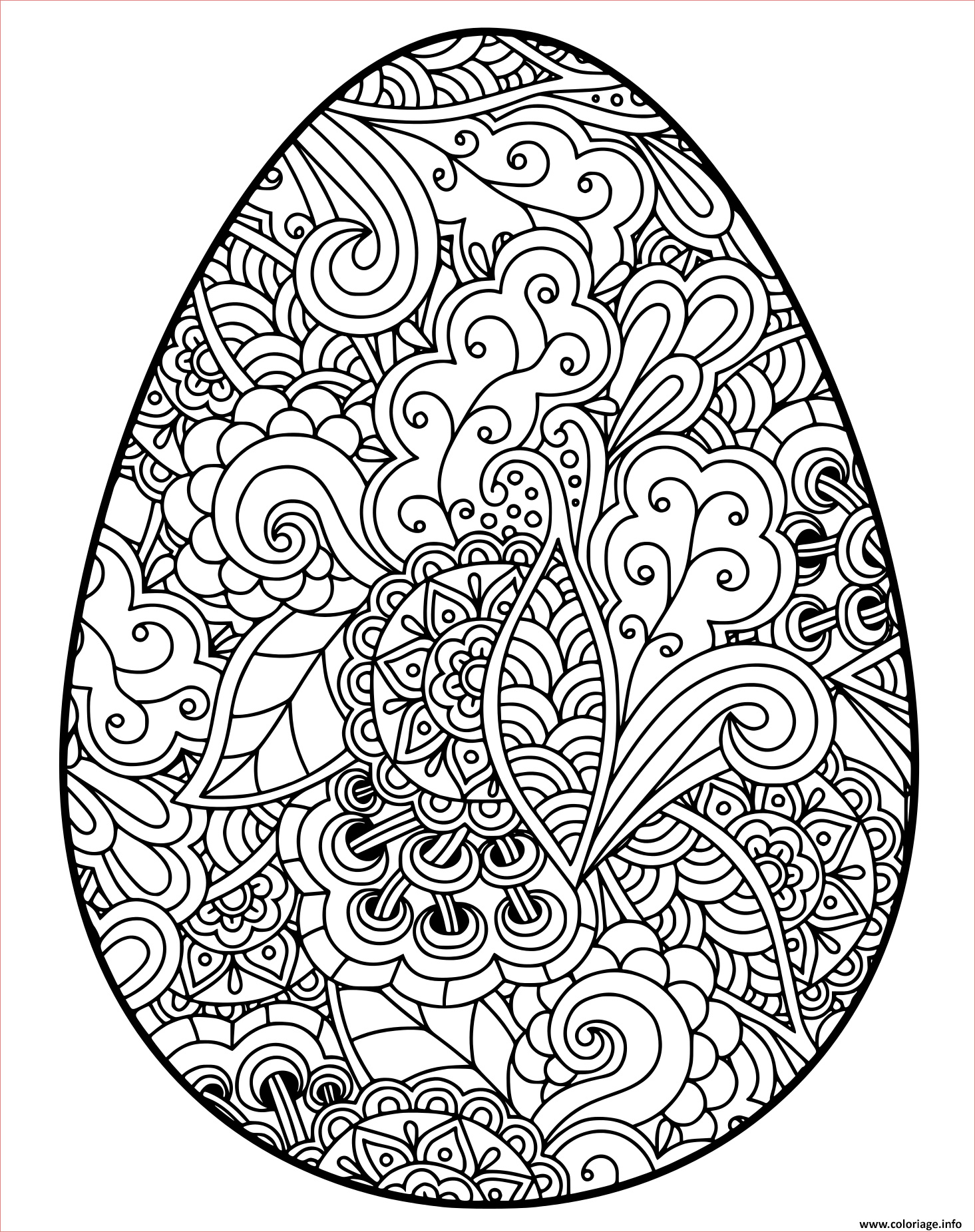 easter egg oeuf paque adulte coloriage dessin