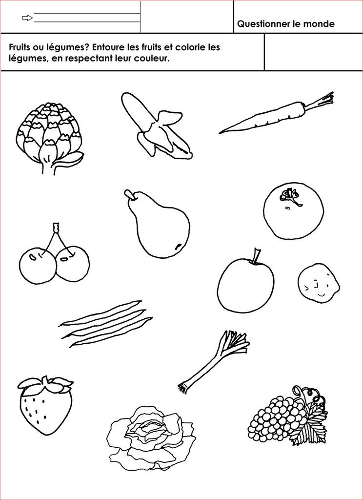 coloriage maternelle fruits et legumes