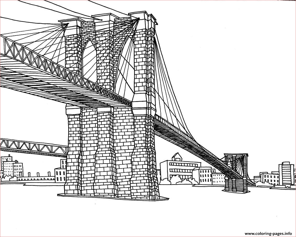city coloring adult new york pont brooklyn printable coloring pages book