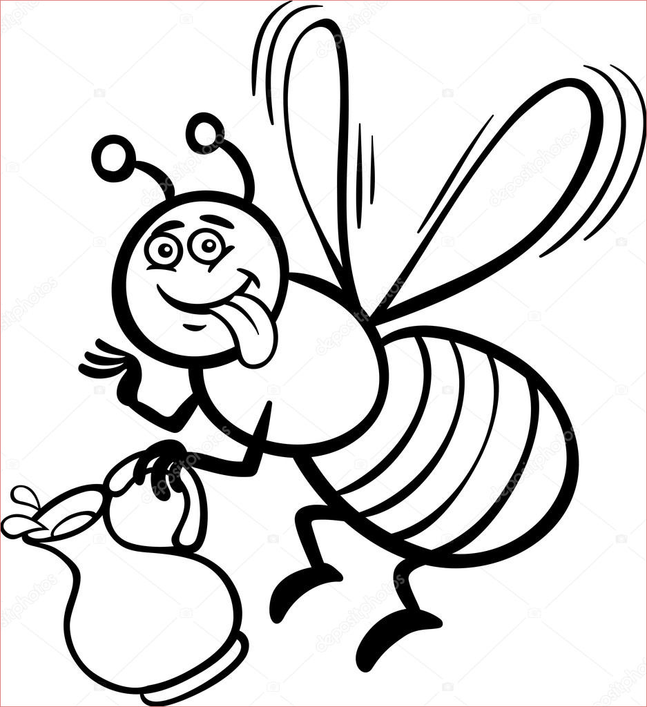 stock illustration honey bee cartoon for coloring