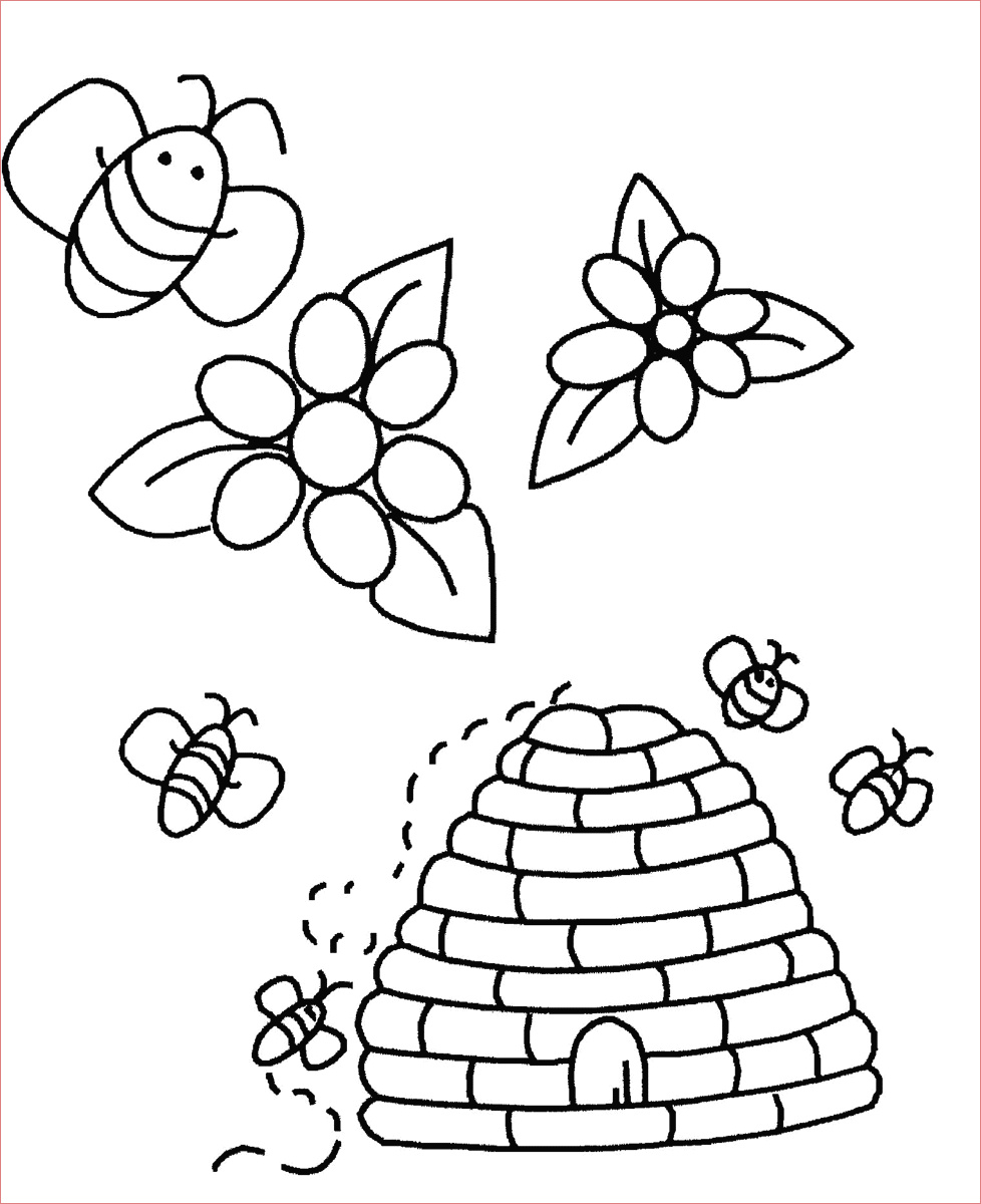 image=kids insects coloring bees and flowers 2