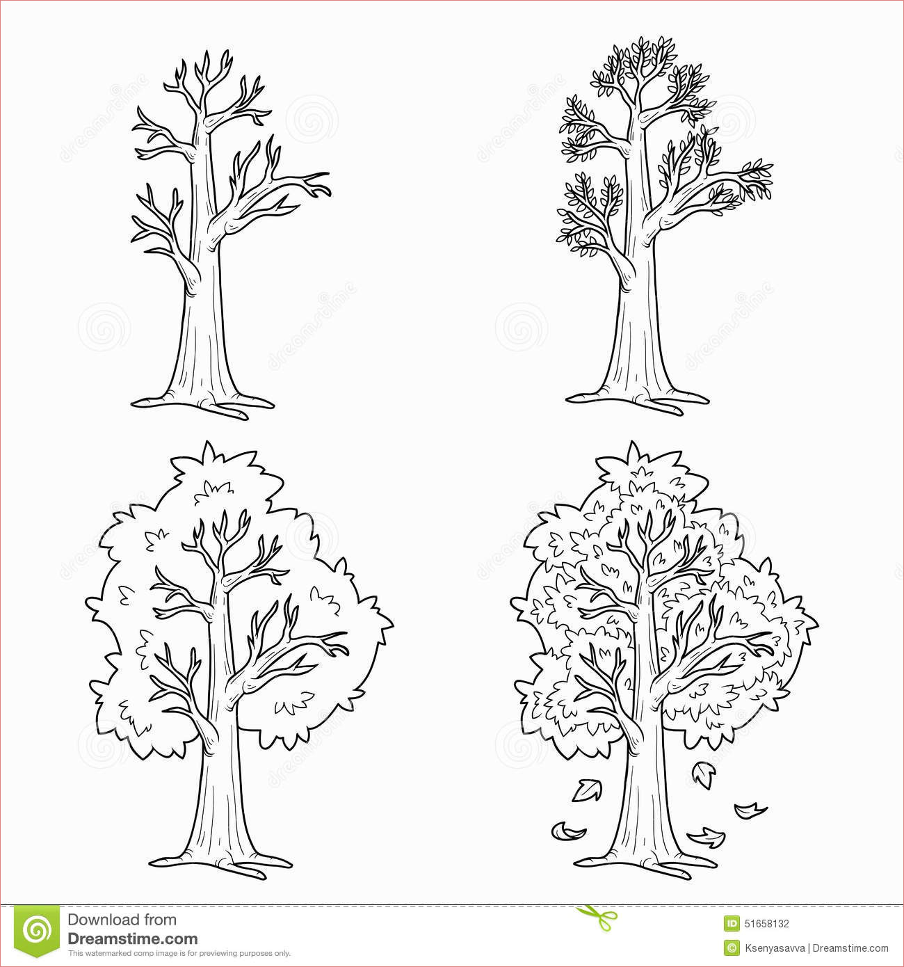 illustration stock livre de coloriage quatre saisons image