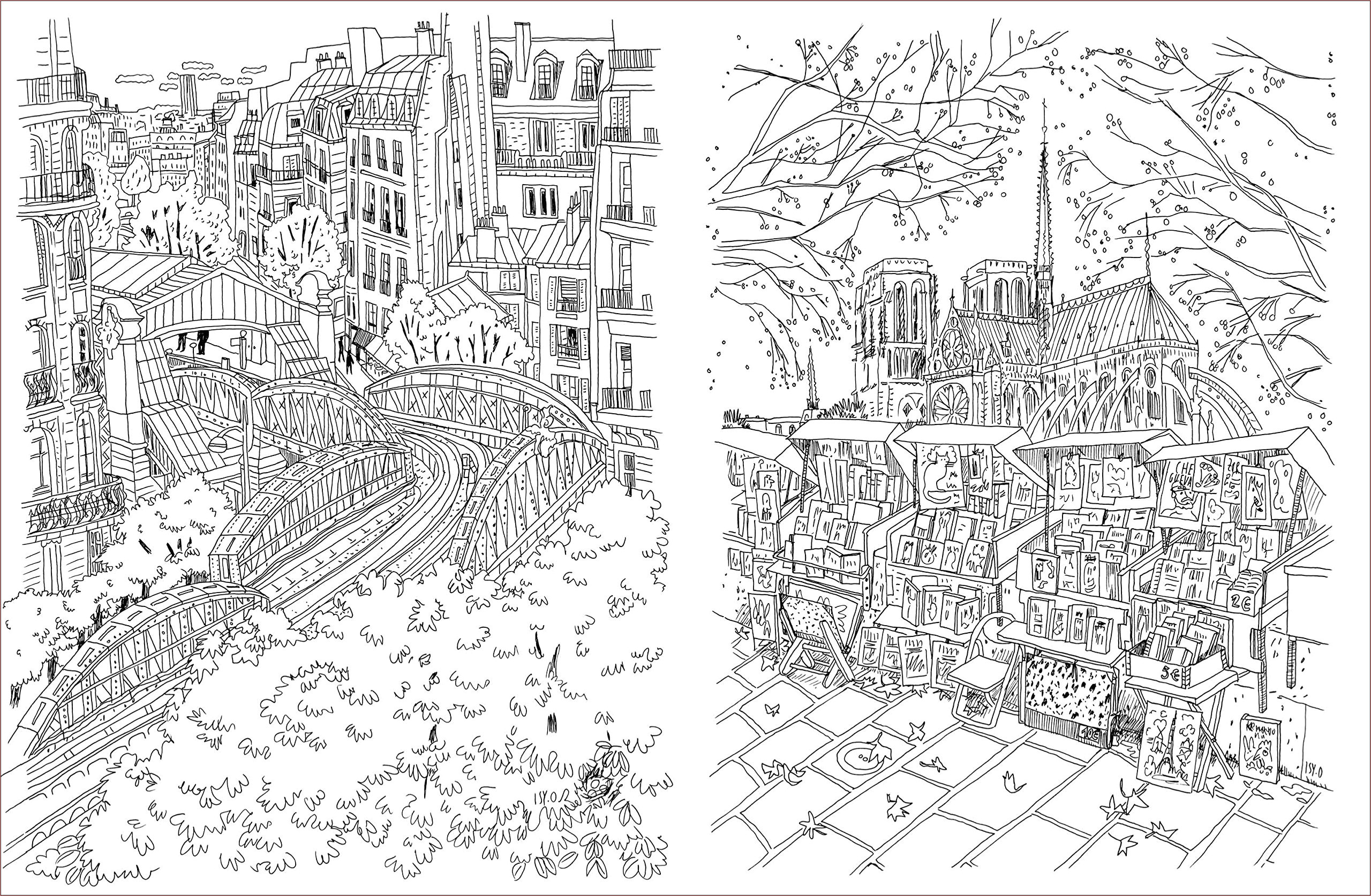 cahier de coloriage adulte paysage les mandalas urbains envie du jour