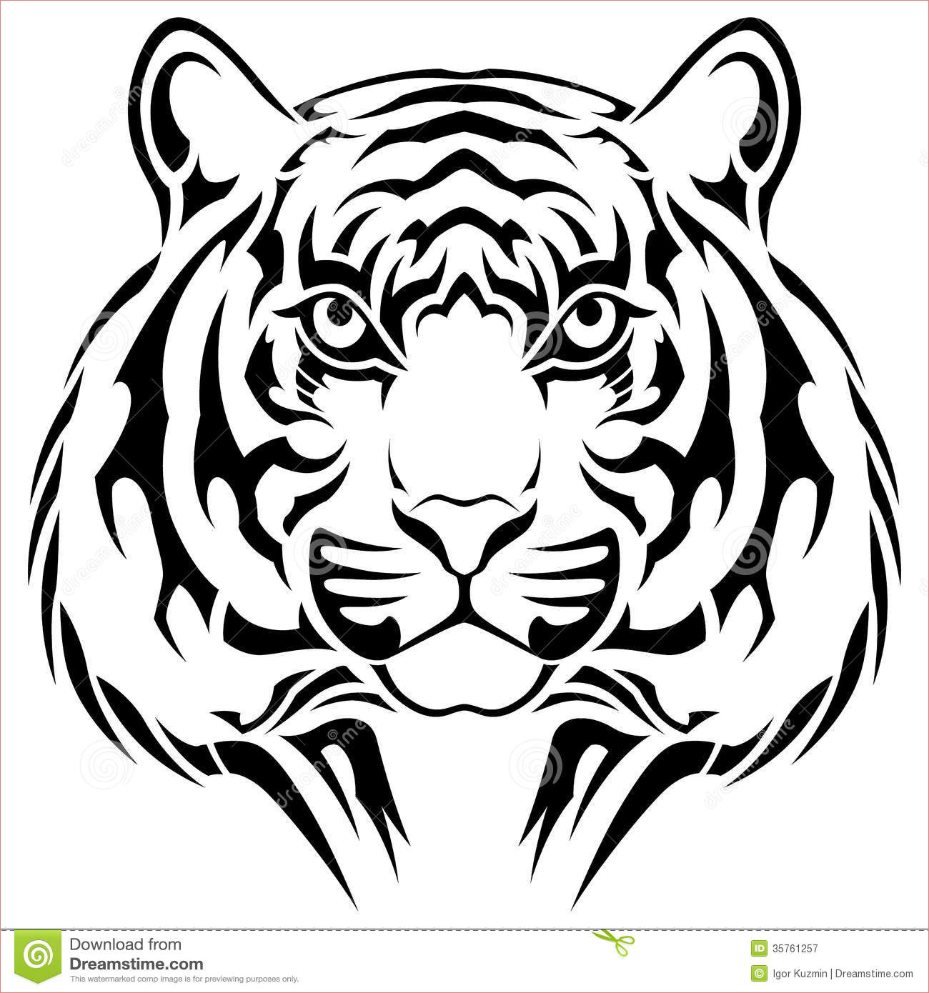 photographie stock libre de droits tigre tatouage tribal image