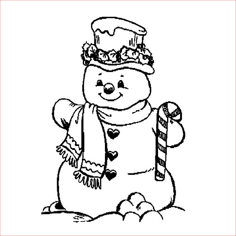 coloriage a dessiner bonhomme de neige facile
