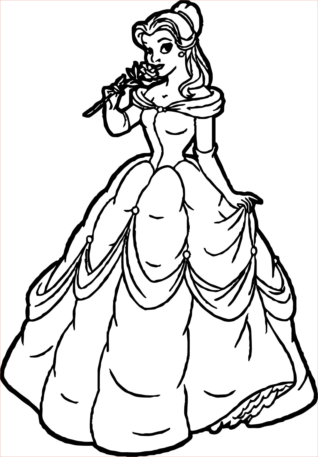 new belle disney princess coloring page