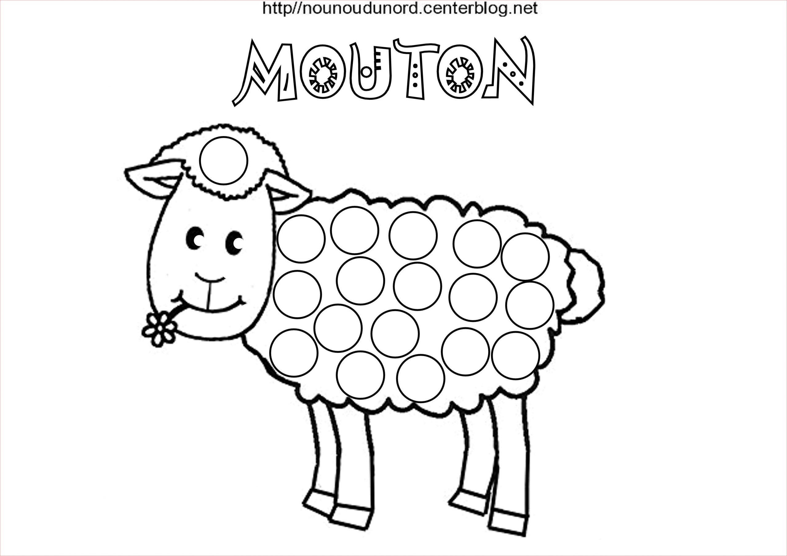 2253 coloriage a gommettes mouton dessine par nounoudunord