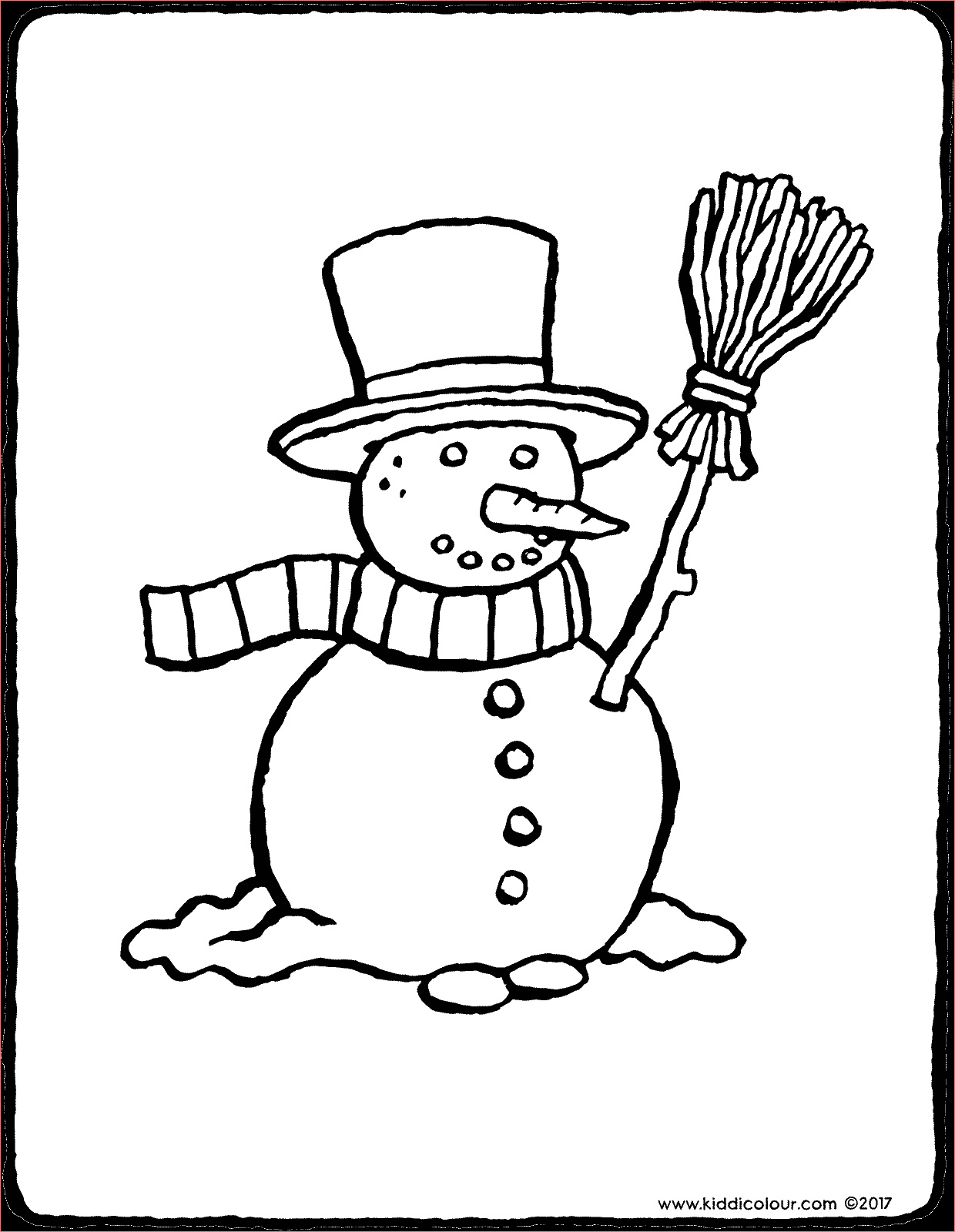 bonhomme de neige avec un balai
