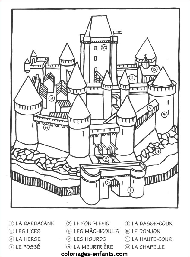 coloriage d un chateau fort