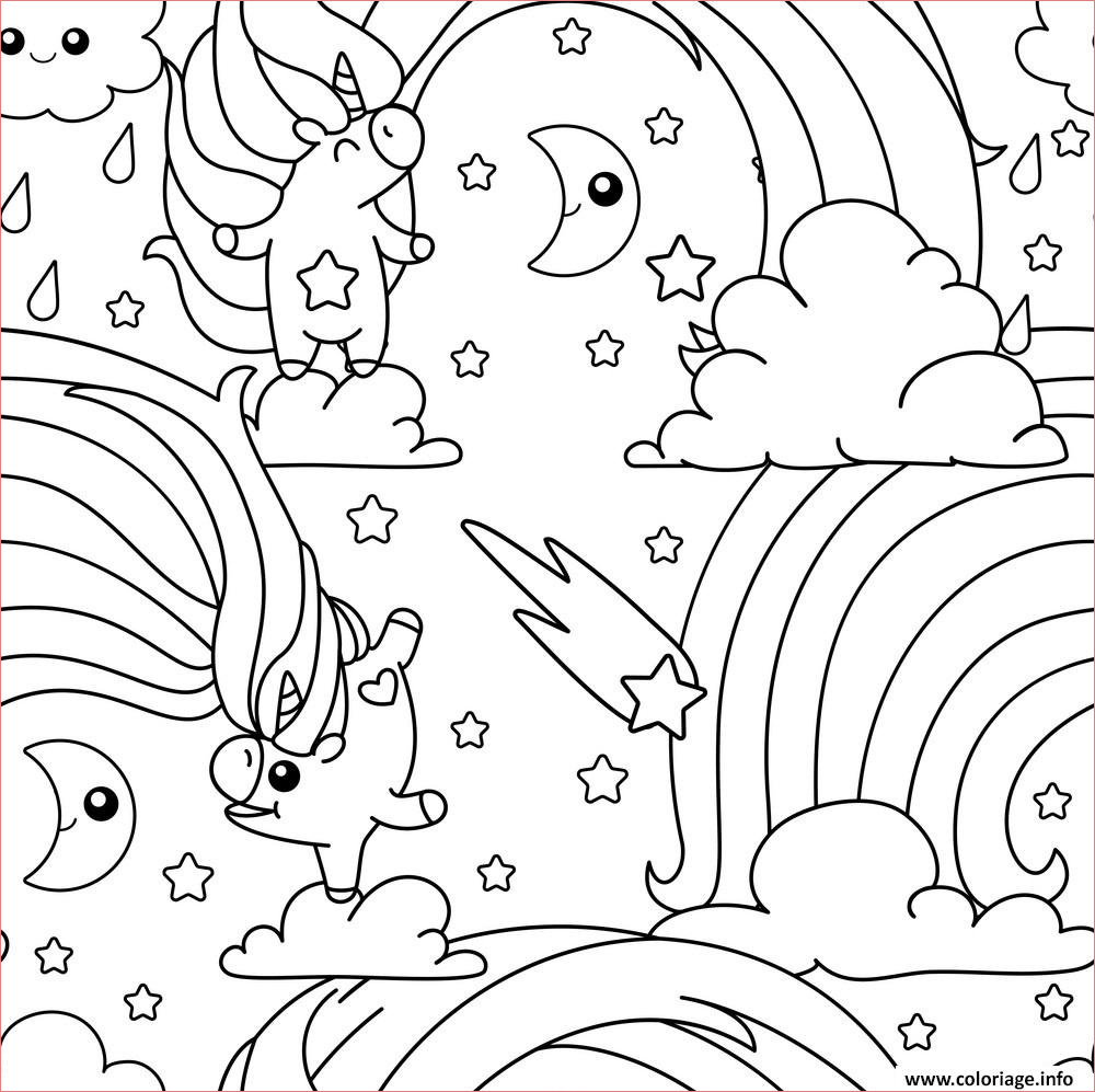licorne arc en ciel unicorn pattern coloriage dessin