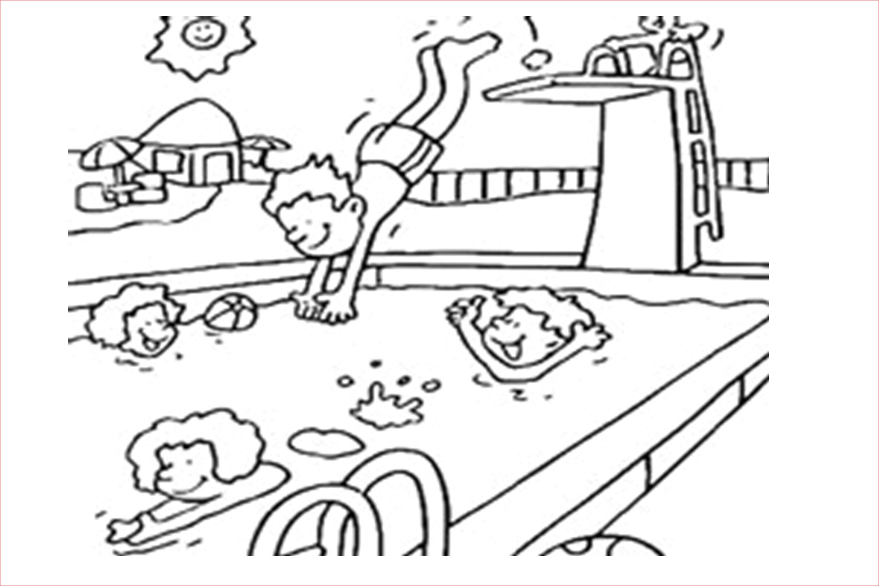 Coloriage Piscine Luxe Coloriage Piscine Ce1