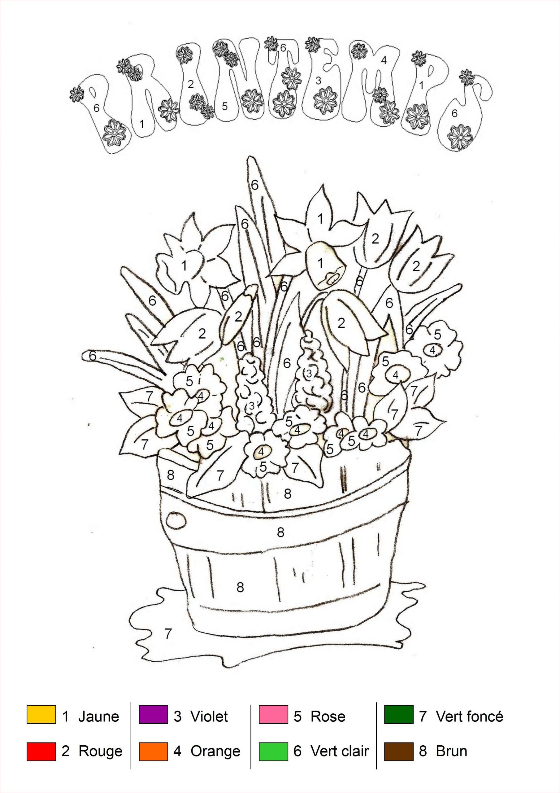 Coloriage Printemps Maternelle Meilleur De Coloriage Magique Bouquet De Printemps