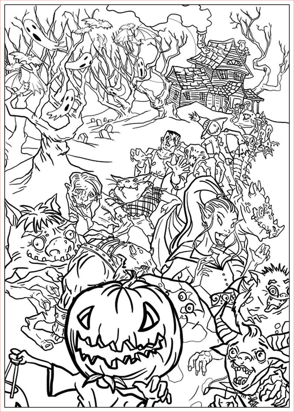 creepy coloring pages for adults