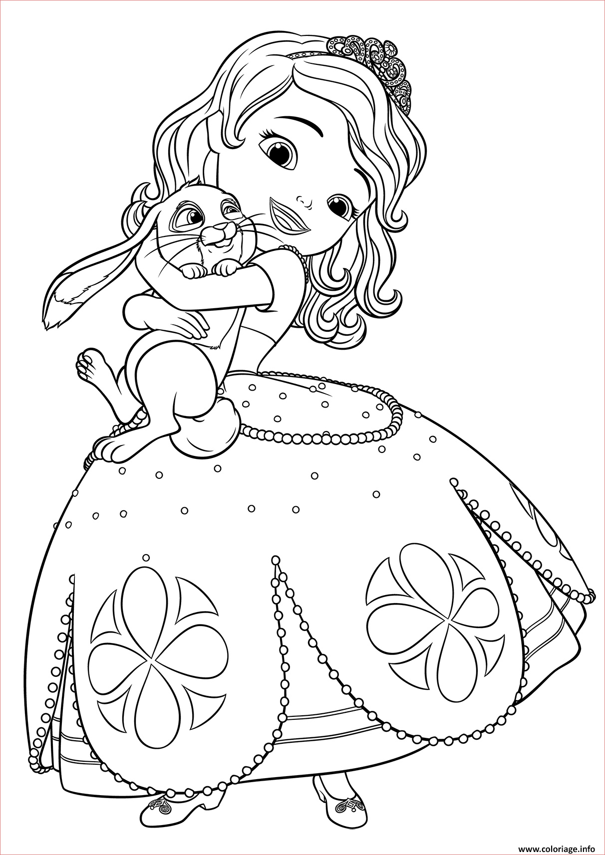 princesse sofia adore son lapin coloriage