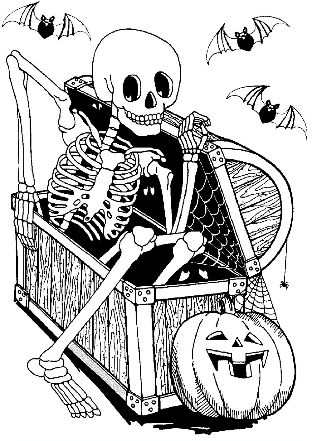 image=halloween coloriage squelette dans coffre 1