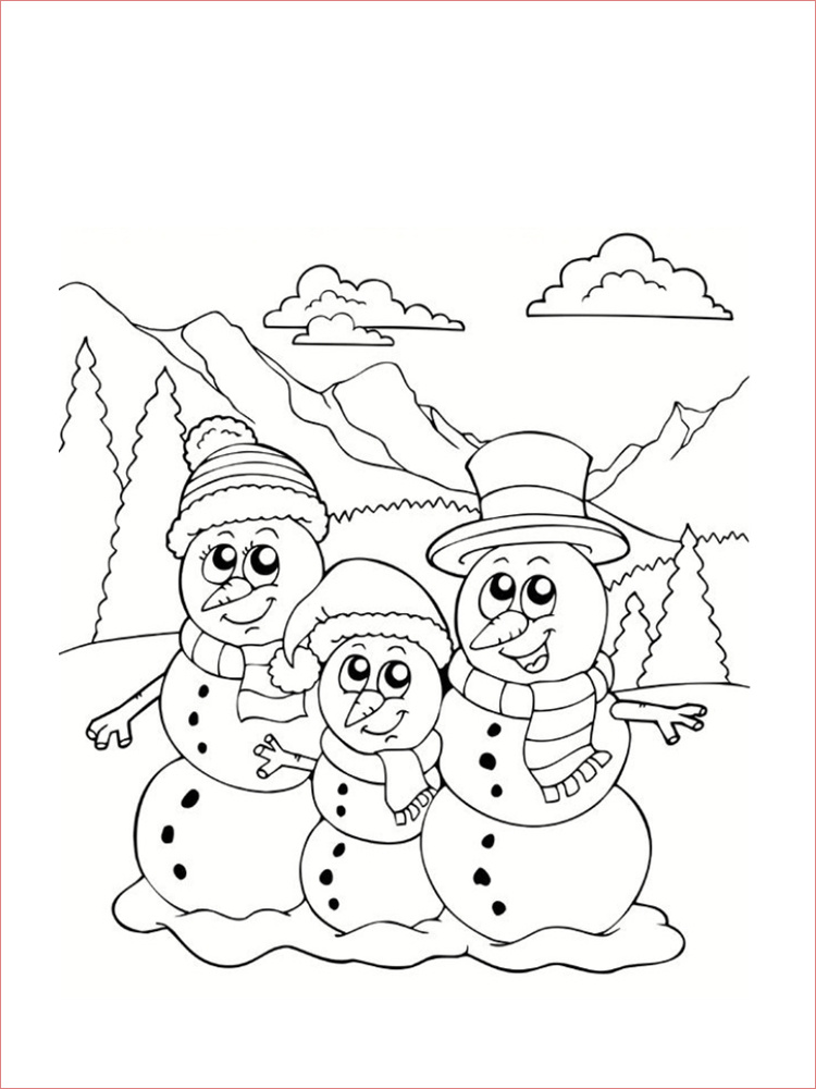 coloriage bonhomme de neige 20 dessins