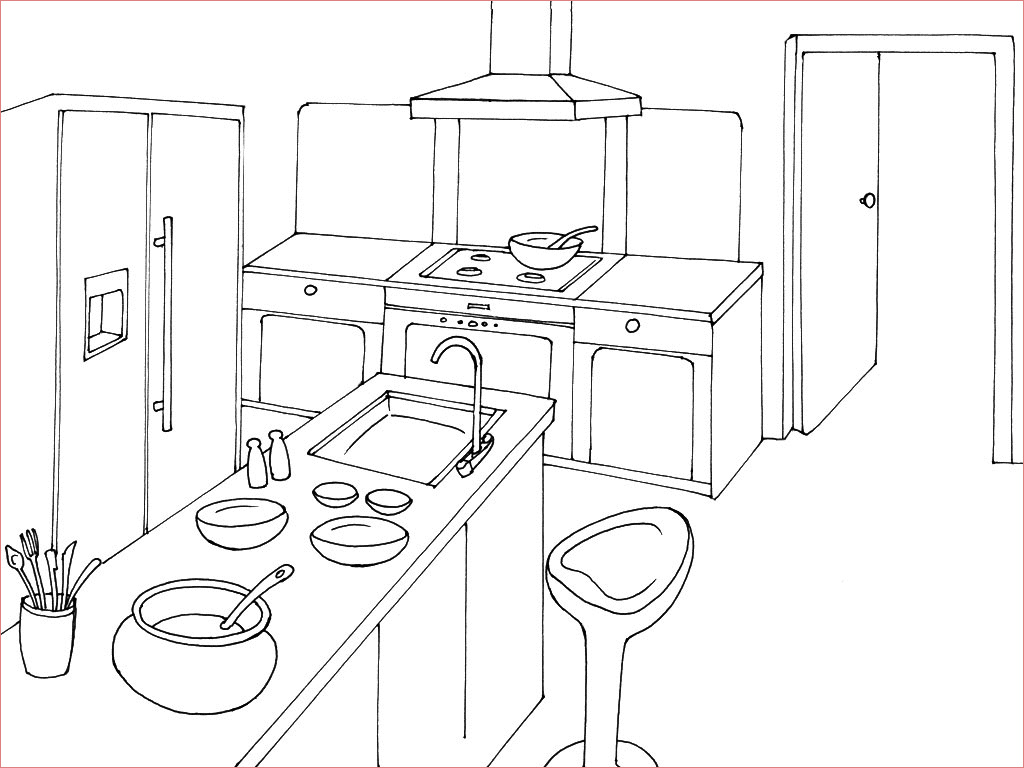 Coloriage Cuisine Luxe Aménagement Menuiserie Peinture Ferronnerie Cuisine