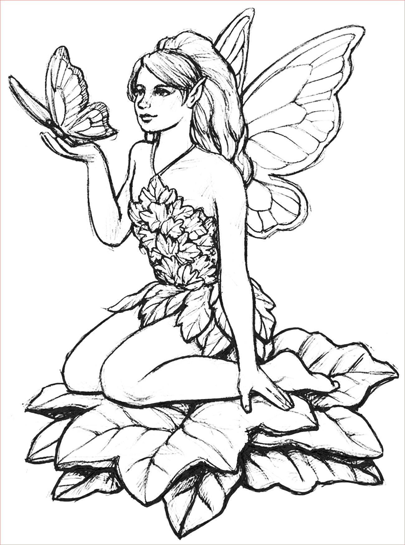 image=myths legends coloring page fairy and butterfly 1