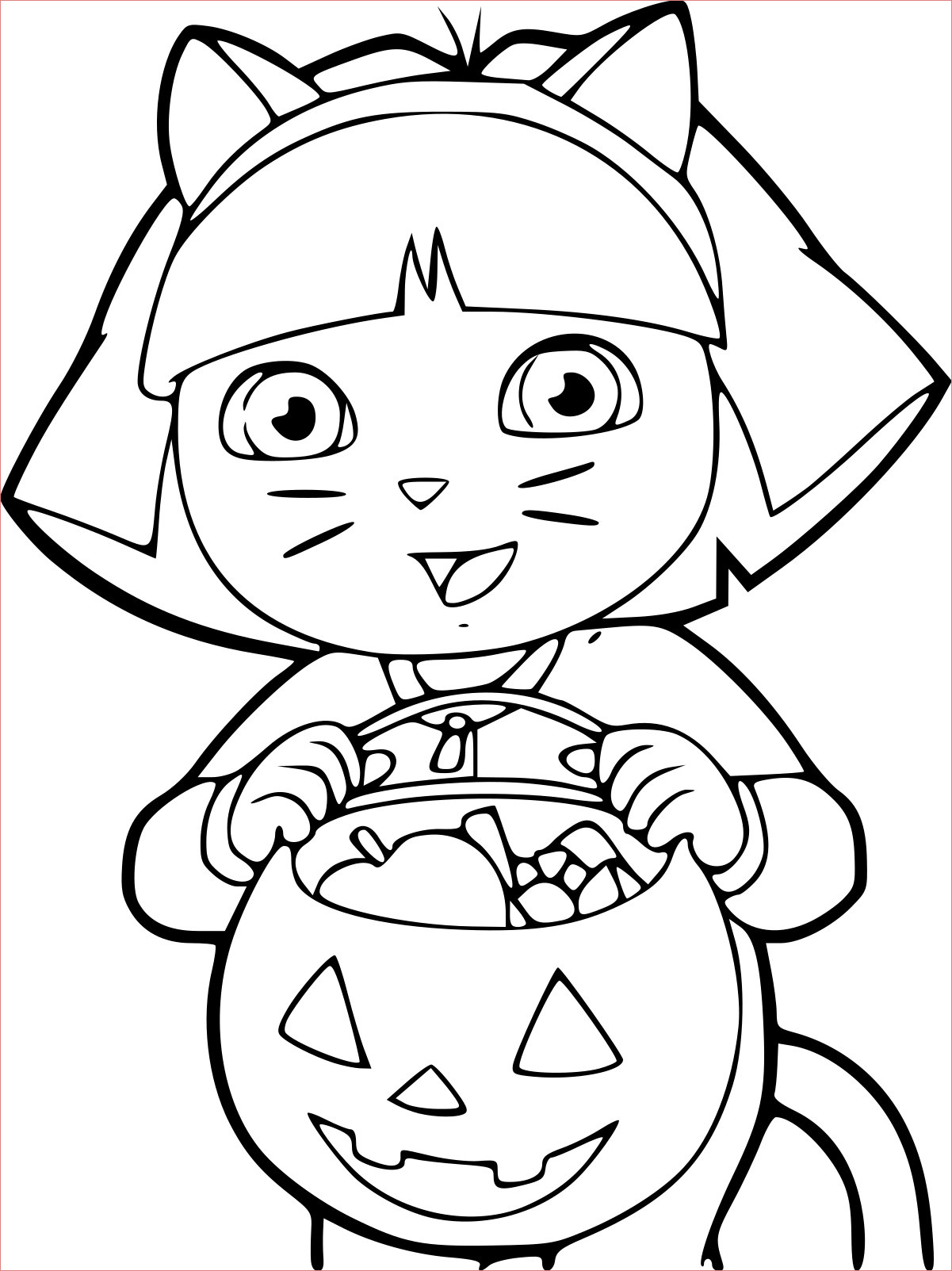 Coloriage À Imprimer Halloween Nice Coloriage Dora Halloween à Imprimer Sur Coloriages Fo