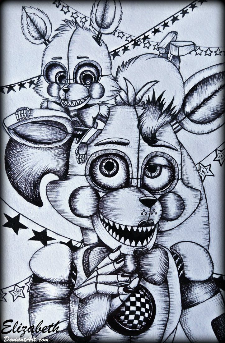 Coloriage Fnaf Frais Art F Foxy And Chibi F Foxy By Elizabeth3deviantart