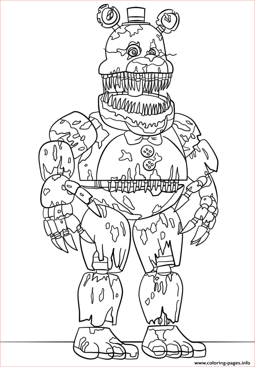 nightmare foxy coloring pages
