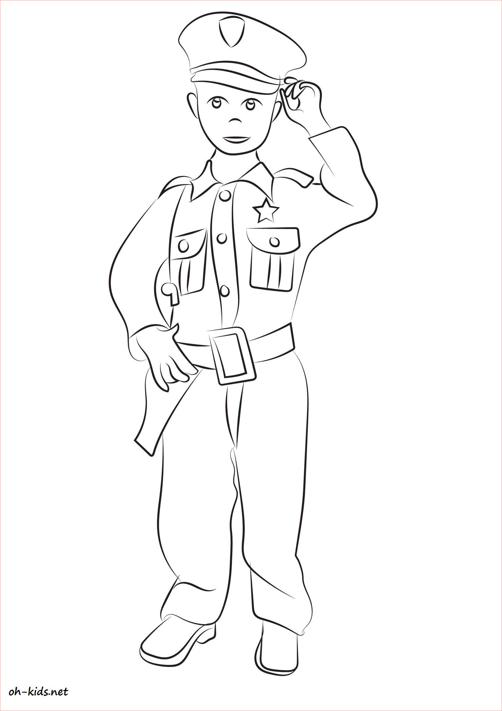 dessin coloriage policier
