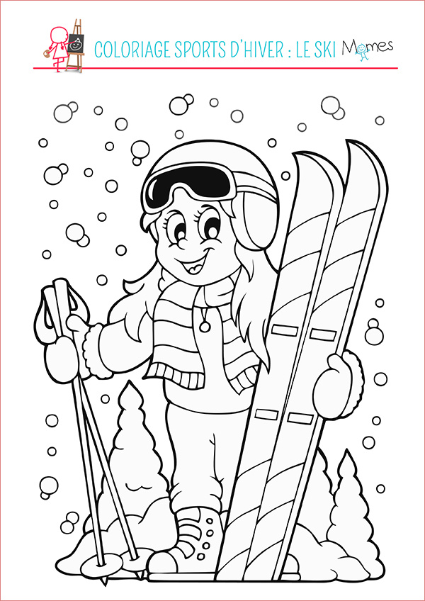 Coloriage Sports d hiver le ski