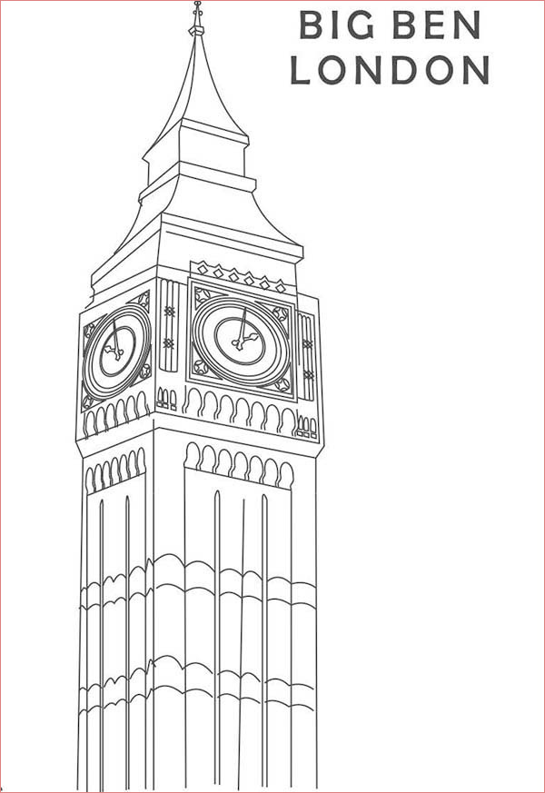 Coloriage Big Ben Nice Tower Prep Coloring Pages Learny Kids
