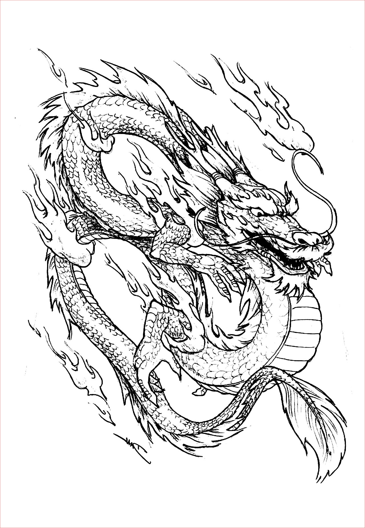 coloriage mandala de dragon