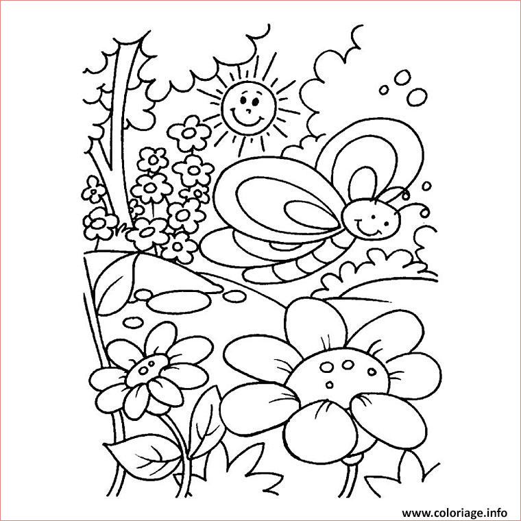printemps fleurs coloriage dessin