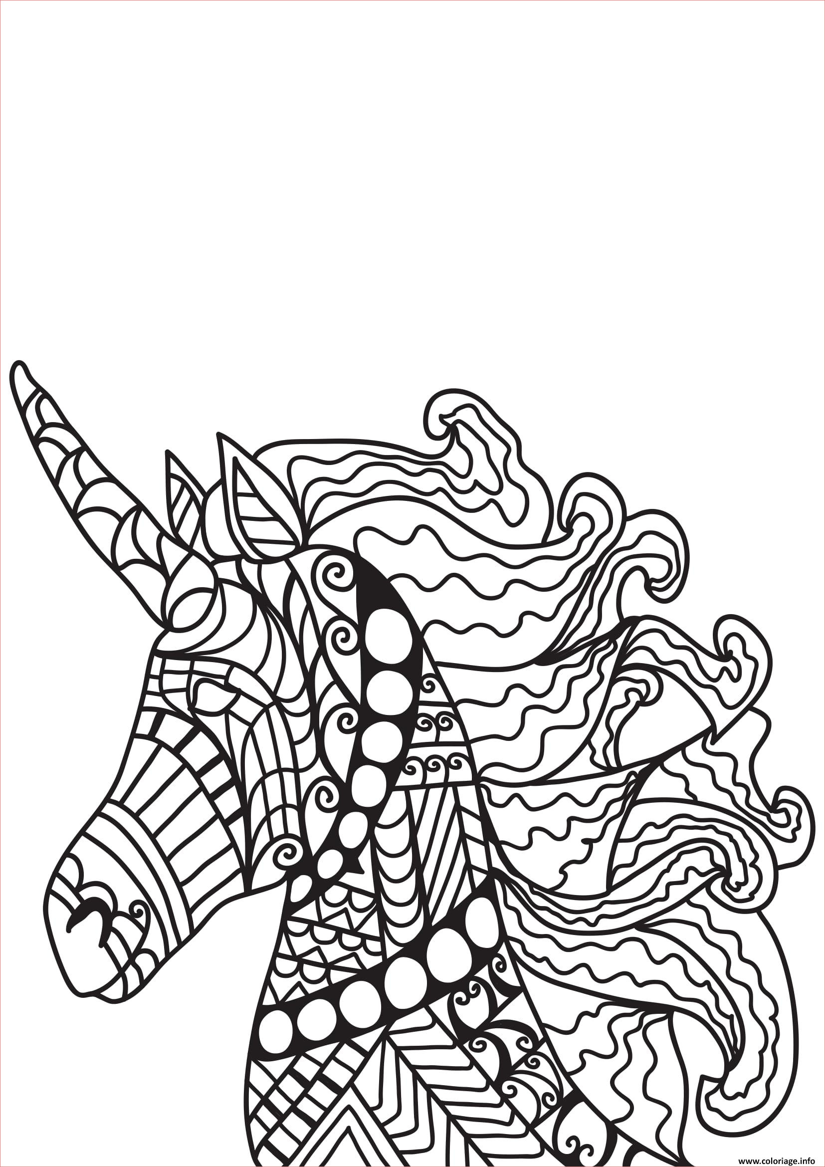adulte cheval licorne coloriage dessin
