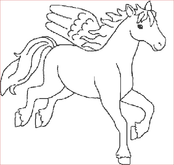 coloriage poney avec des ailes