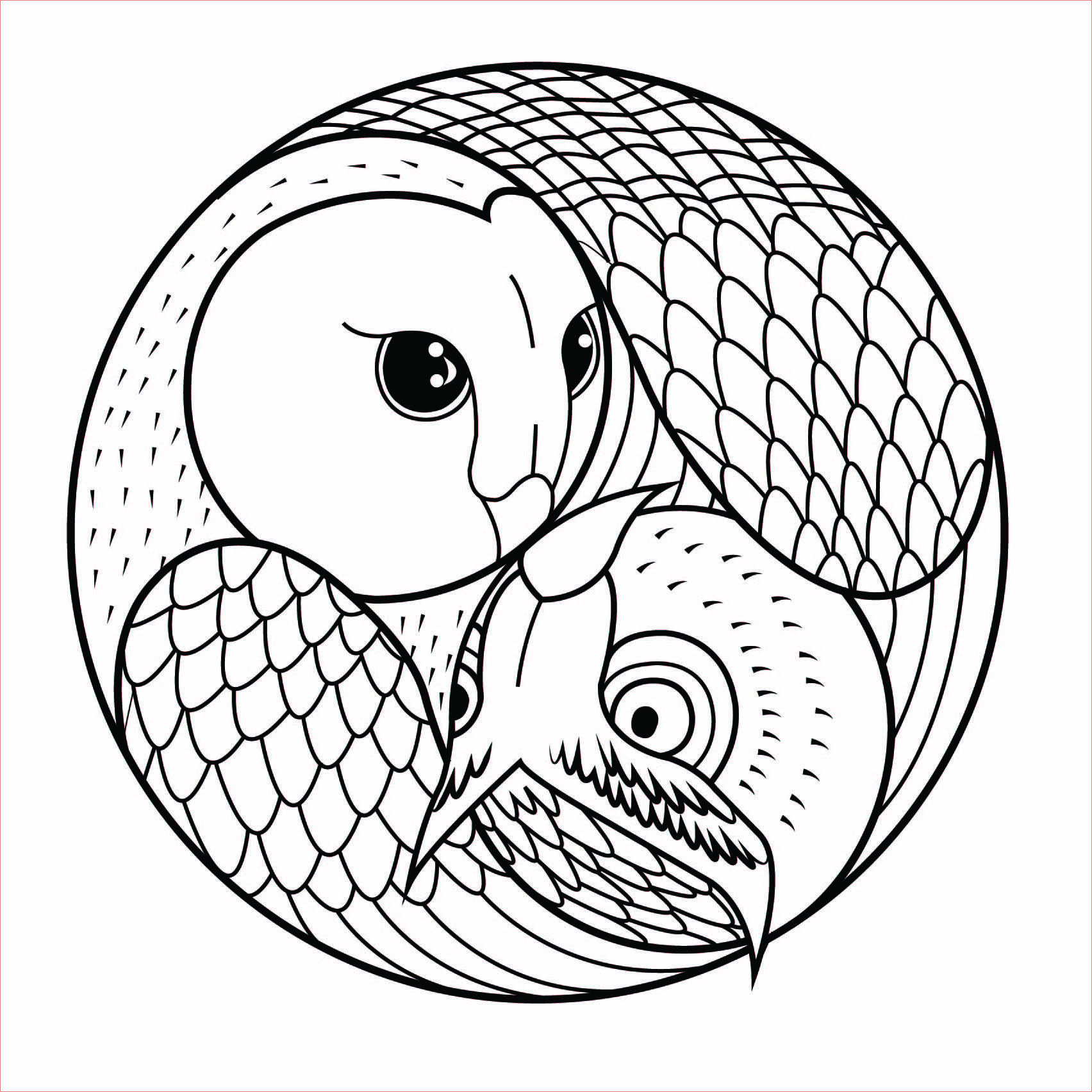 image=mandalas coloring mandala with 2 owls 1