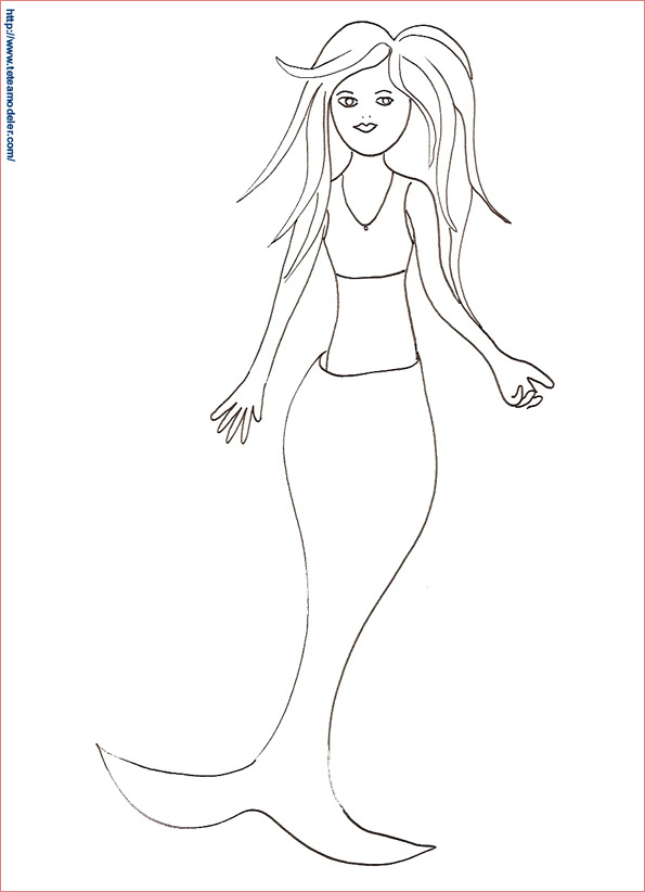 Coloriage De Sirène A Imprimer Nice Coloriage Sirène 24 Tête à Modeler