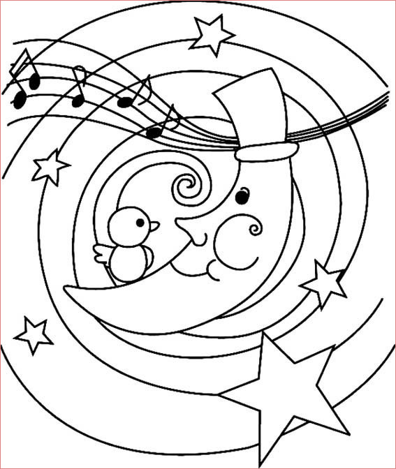 Lune Coloriage Élégant Coloriage Divers Lune 01 10 Doigts
