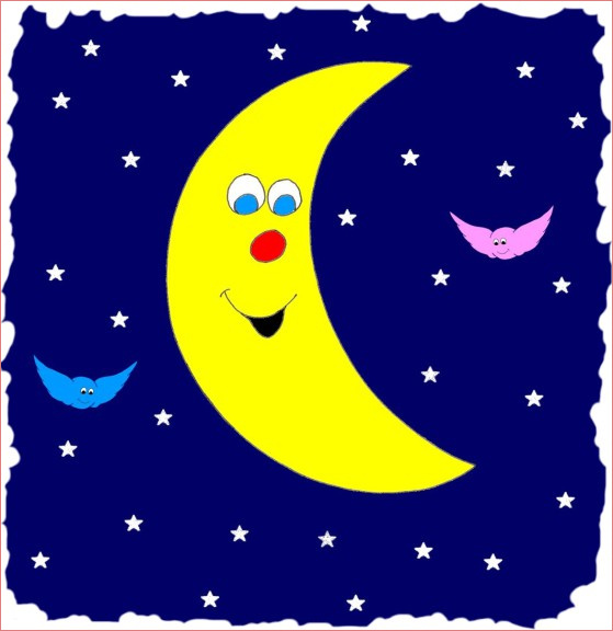 coloriage lune qui dort