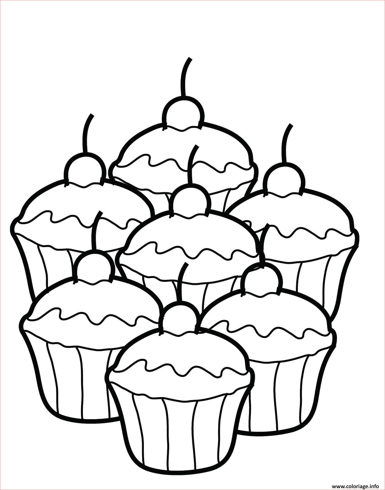 quatres cupcakes coloriage