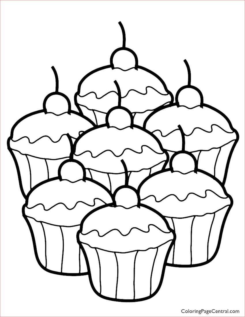 cupcake 02 coloring page