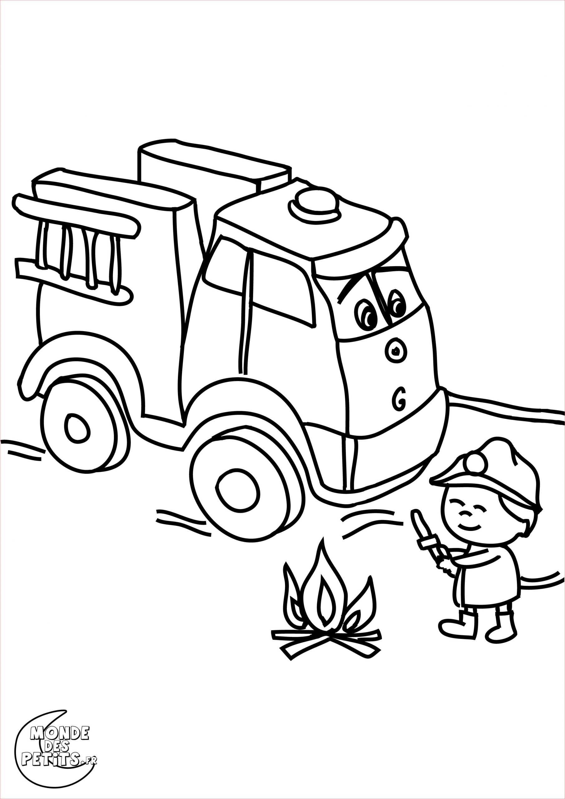 dessin a colorier camion pompier sam