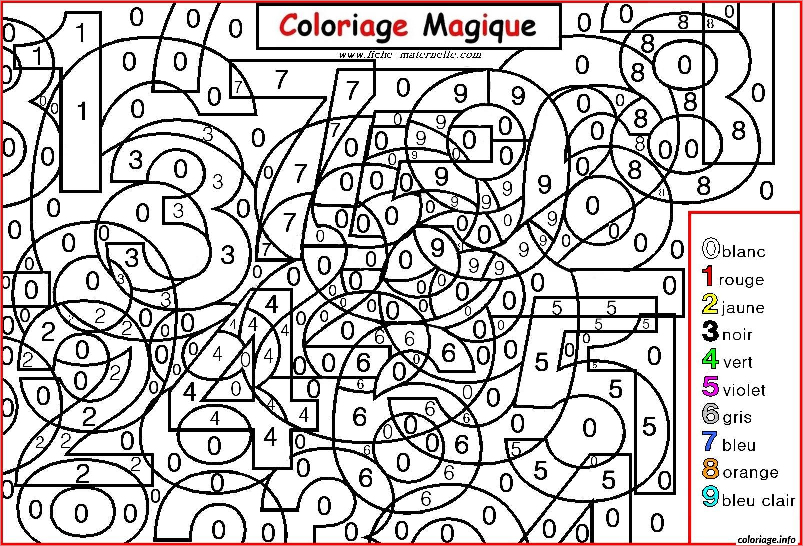 magique chiffres maternelle coloriage 9824