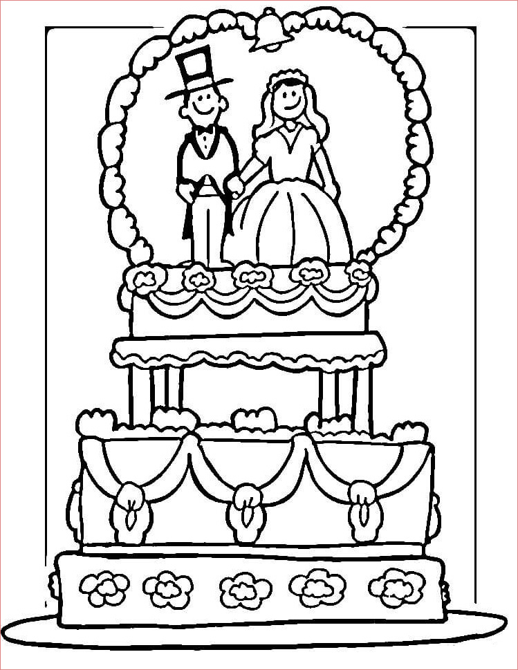 89 coloriage gateau de mariage