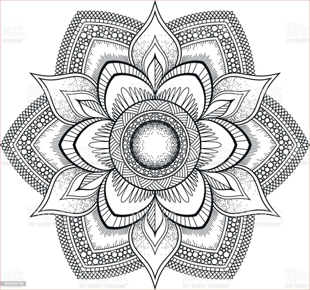 flower black mandala oriental pattern vector illustration islam arabic indian gm