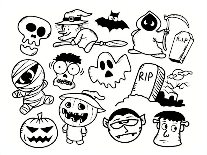 dessin a colorier pour halloween qui fait peur
