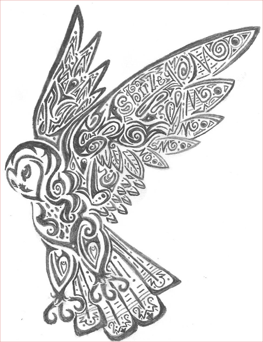 flying owls tattoos